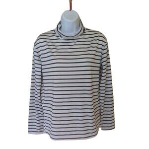 --- Long Sleeve Striped Turtleneck Top Fits Size Large